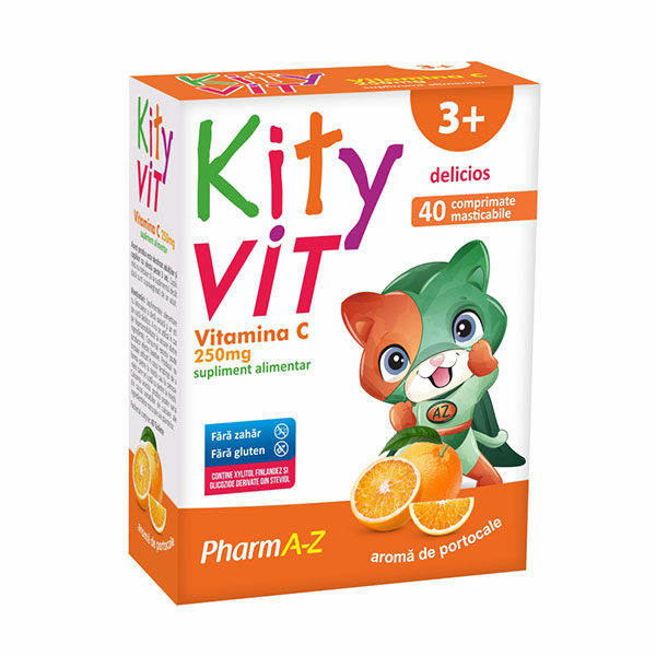 KityVit vitamina C 250mg (fara zahar) PharmA-Z - 40 comprimate masticabile